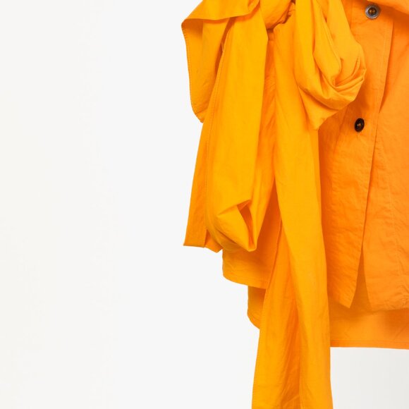 Sofie D'Hoore Orange Button Up Tie Front Shirt - Picture 6 of 10